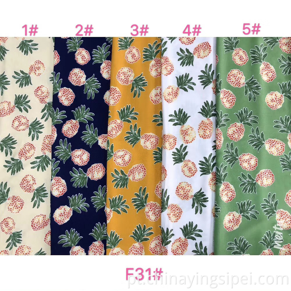 Tecido floral impresso para sarja personalizado profissional 100% rayon